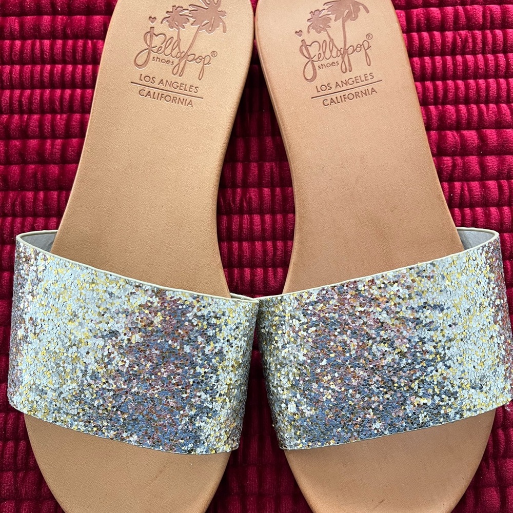 Jellypop Glittery Gold and Silver Sandals - Picture 2 of 6